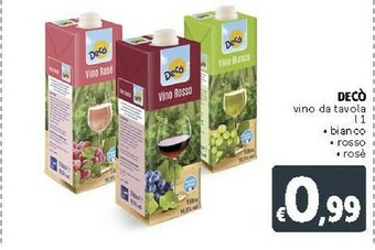 Deco Supermercati Decò - Vino Rosso 1000 G(ml) offerta