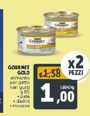 Deco Supermercati Purina Alimento Per Gatto Pate/ Dadini/ Mousse Gourmet Gold offerta