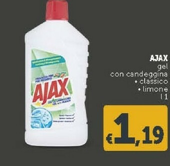 Deco Supermercati Ajax Gel Con Candeggina Classico/ Limone 1 L offerta