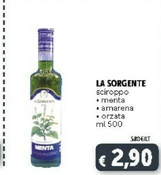 Deco Supermercati La sorgente Sciroppo Menta/ Amarena/ Orzata Ml 500 offerta