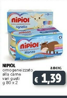 Deco Supermercati Nipiol Omogeneizzato Alla Carne Manzo/ Agnello 160 G offerta
