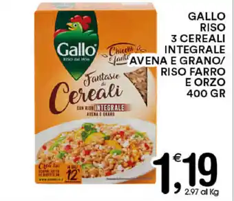 Gecop Gallo Riso 3 Cereali Integrale Avena E Grano/Riso Farro E Orzo 400gr offerta