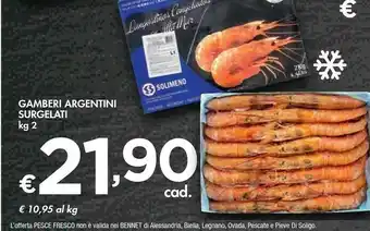 Bennet Soligo Solimeno Gamberi Argentini Surgelati offerta