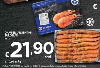 Bennet Solimeno Gamberi Argentini Surgelati offerta