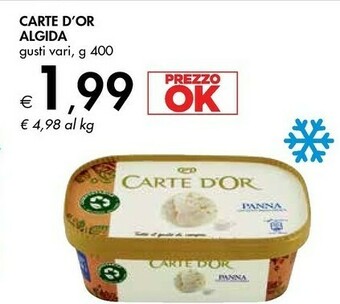 Bennet Algida Carte D'Or Panna 400 G(ml) offerta