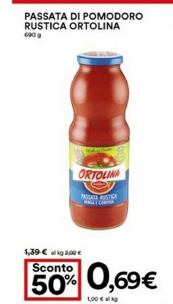Coop Ortolina Passata Di Pomodoro Rustica offerta
