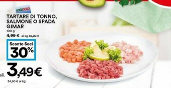Coop Gimar Tartare Di Tonno,salmone O Spada offerta