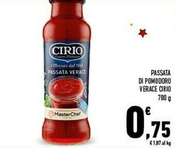 Conad Cirio La Verace Passata 700 G(ml) offerta