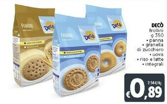 Deco Supermercati Deco Frollini Panna Di Zucchero offerta