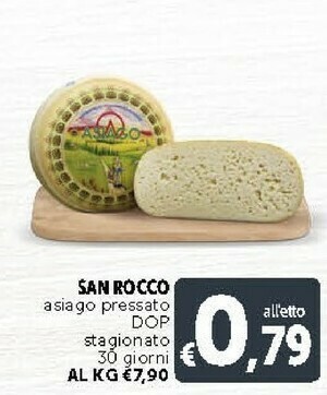Deco Supermercati San rocco Asiago Pressato Dop Stagionato 30 Giorni offerta