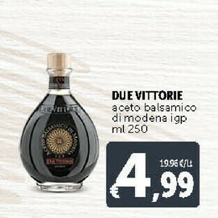Deco Supermercati Due vittorie Aceto Balsamico Di Modena IGP 250 G(ml) offerta