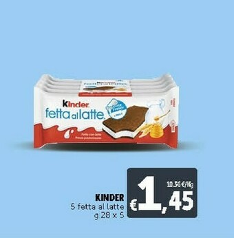 Deco Supermercati Ferrero Kinder Fetta Al Latte 28 G(ml) offerta