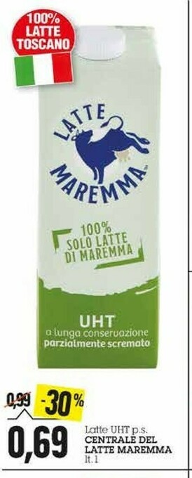 Emi Supermercati Latte maremma Latte parzialmente scremato offerta