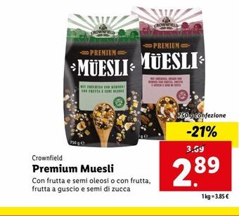 Lidl Premium muesli offerta