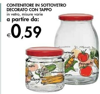 Bennet Contenitore In Sottovetro Decorato Con Tappo offerta