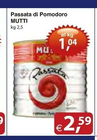 Docks Cash&Carry Mutti Passata di pomodoro offerta