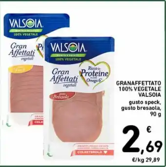 Conad Granaffettato 100% vegetale valsoia gusto speck, gusto bresaola offerta