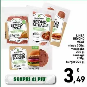 Conad Linea beyond meat mince, meatballs, sausage, burger offerta