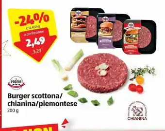 ALDI Burger scottona/chianina/piemontese offerta