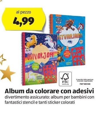 ALDI Album da colorare con adesivi offerta