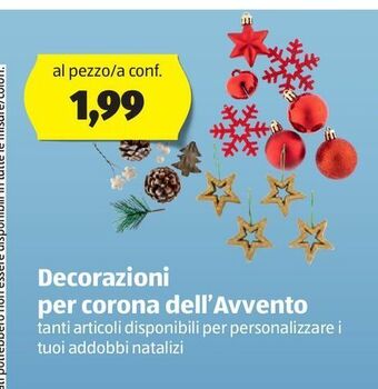 ALDI Decorazioni per corona dell'avvento offerta