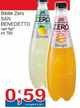 Sidis San Benedetto Bibite Zero 750 ml offerta