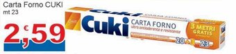 Sidis Cuki Carta Forno 23 mt offerta