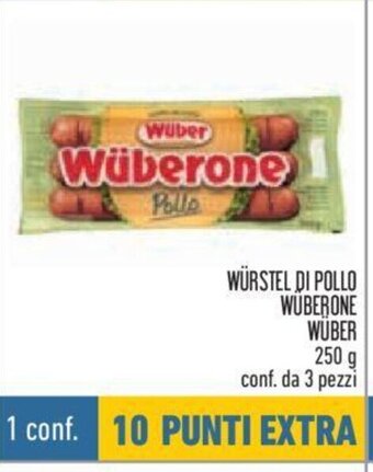 Conad Würstel Di Pollo Wuberone Wuber 250 g conf. da 3 pezzi offerta