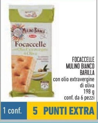 Conad Focaccelle Mulino Bianco Barilla con olio extravergine di oliva 198 g conf. da 6 pezzi offerta
