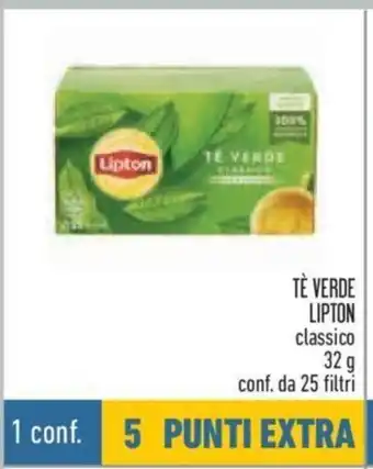 Conad Tè Verde Lipton classico 32 g conf. da 25 filtri offerta