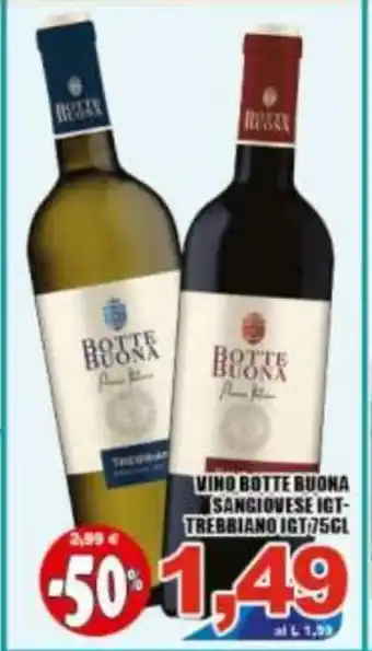 Gros Vino Botte Ruona Sangiovese IGT- Trebbiano IGT - 75 cl offerta