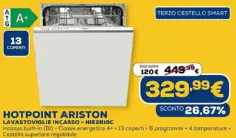 Hotpoint Lavastoviglie Incasso - HIE2B19C