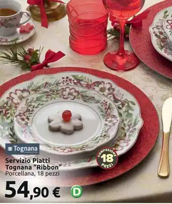 Esselunga Tognana "Ribbon" Servizio Piatti 18 pezzi offerta