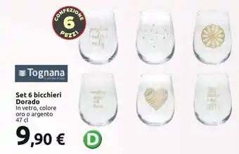 Esselunga Tognana Set 6 bicchieri Dorado 47 cl offerta