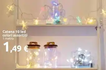 Esselunga Catena 10 led colori assortiti 1 metro offerta
