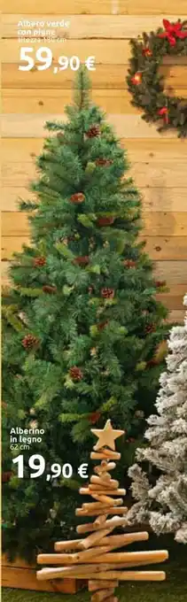 Esselunga Albero verde con pigne 180 cm offerta