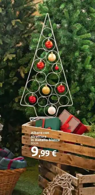 Esselunga Albero con struttura in metallo bianco 80cm offerta
