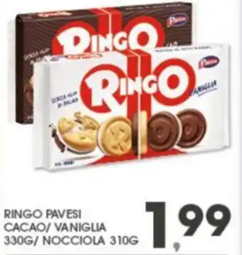 Eurospar Pavesi Ringo cacao/vaniglia 330g/ Nocciola 310g offerta