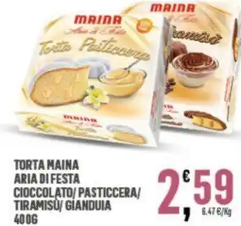 Eurospar Maina Aria di Festa Torta Cioccolato/Pasticcera/Tiramisù/ Gianduia 400g offerta