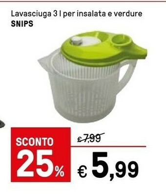 Snips Lavasciuga 3 L Per Insalata E Verdure