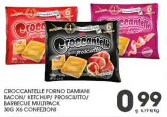 Eurospar Croccantelle Forno Damiani Bacon/ Ketchup/ Prosciutto/ Barbecue Multipack 30g x6 Confezioni offerta