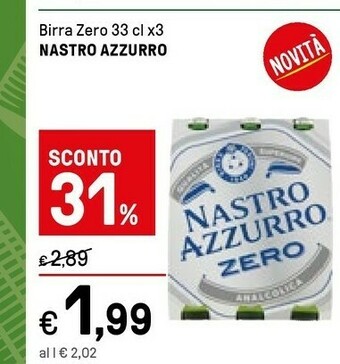 Iper La Grande Nastro Azzurro Birra Zero offerta