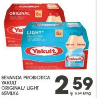 Eurospar Yakult Bevanda Probiotica Original/ Light 65ml x6 offerta
