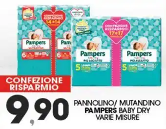 Eurospar Pampers Baby Dry Pannolino/ Mutandino varie misure offerta