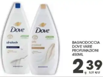 Eurospar Dove Bagnodoccia varie profumazioni 450ml offerta