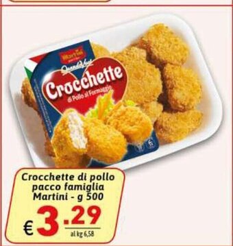 Ipercarni Crocchette di pollo pacco famiglia Martini - g 500 offerta