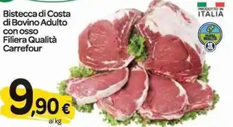 Carrefour Express Carrefour Bistecca di Costa di Bovino Adulto con osso Filiera Qualità offerta