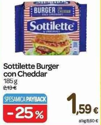 Carrefour Express Sottilette Burger con Cheddar 185 g offerta