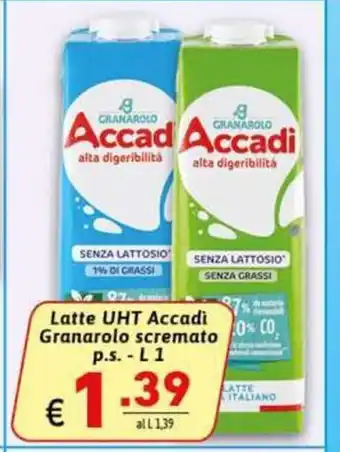 Ipercarni Latte UHT Accadi Granarolo scremato p.s. - L 1 offerta