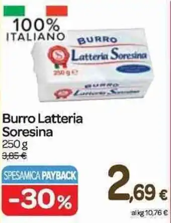 Carrefour Express Soresina Burro Latteria 250 g offerta
